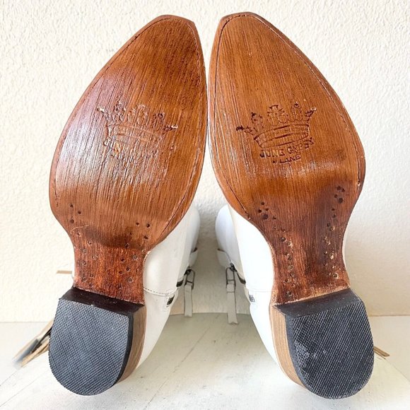 Junk Gypsy Lane Lost in the Stars 8.5 Womens Western Boots White Snip Toe Fringe - Picture 12 of 14